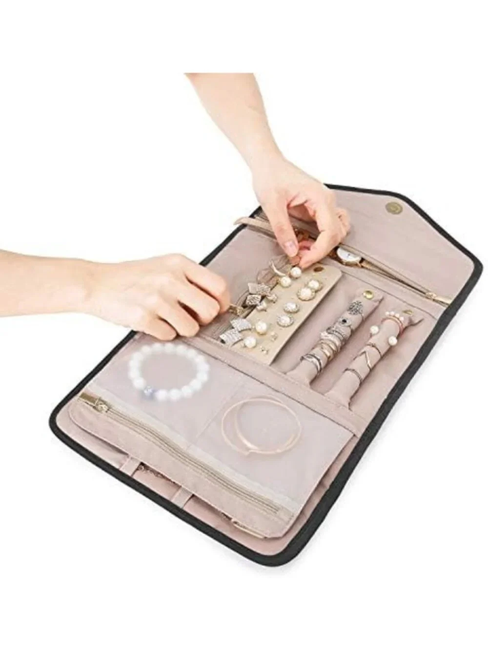 Foldable Travel Jewelry Organizer Case - Compact, Stylish & Versatile Storage